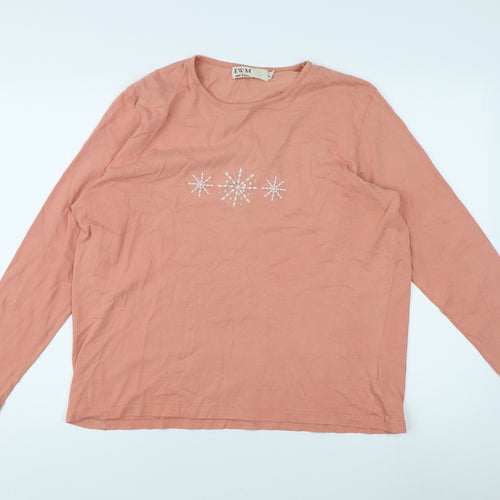 EWM Women's Pink Long Sleeve T-Shirt, Size L