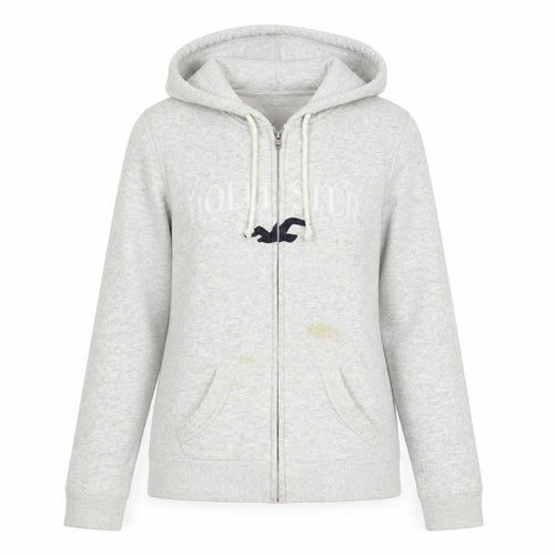 Hollister Women Grey Hoodie Jacket XS