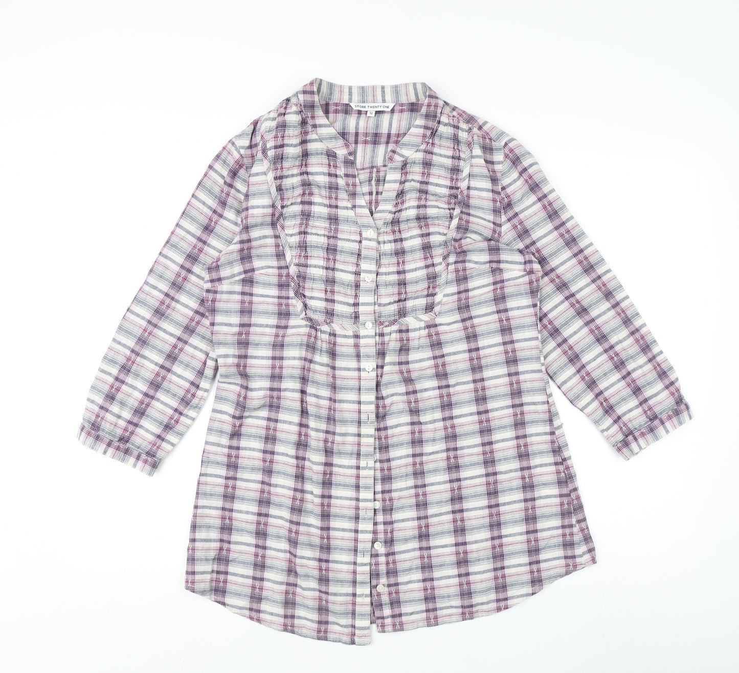 Store Twenty One Women's Multicoloured Plaid Button-Up Shirt