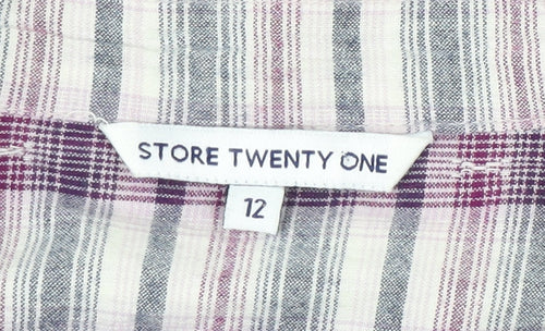 Store Twenty One Women's Multicoloured Plaid Button-Up Shirt