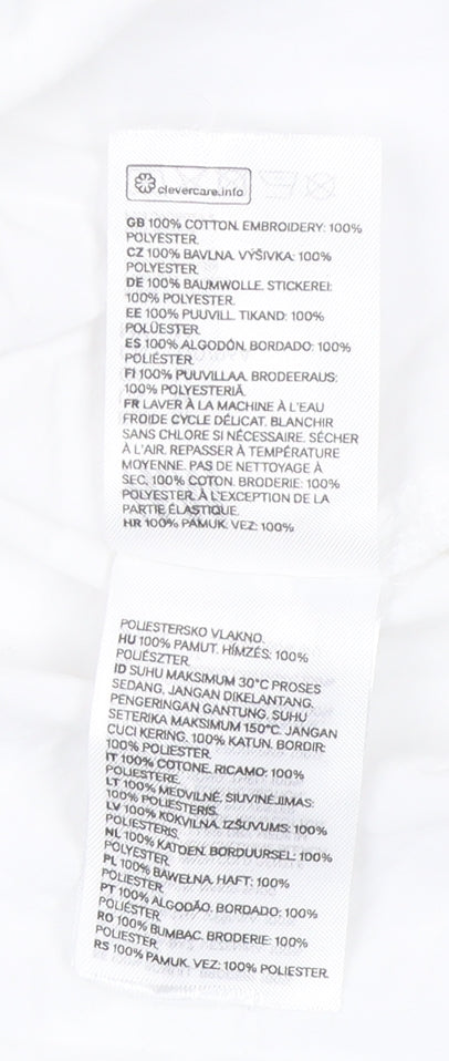 H&M Women's White Embroidered Blouse M