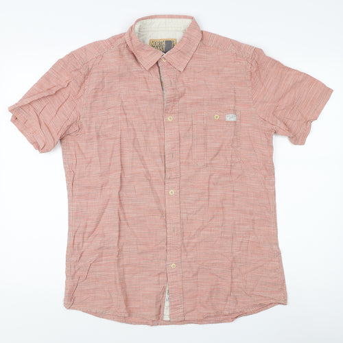 Marks and Spencer Men's Red Check Short Sleeve Polo