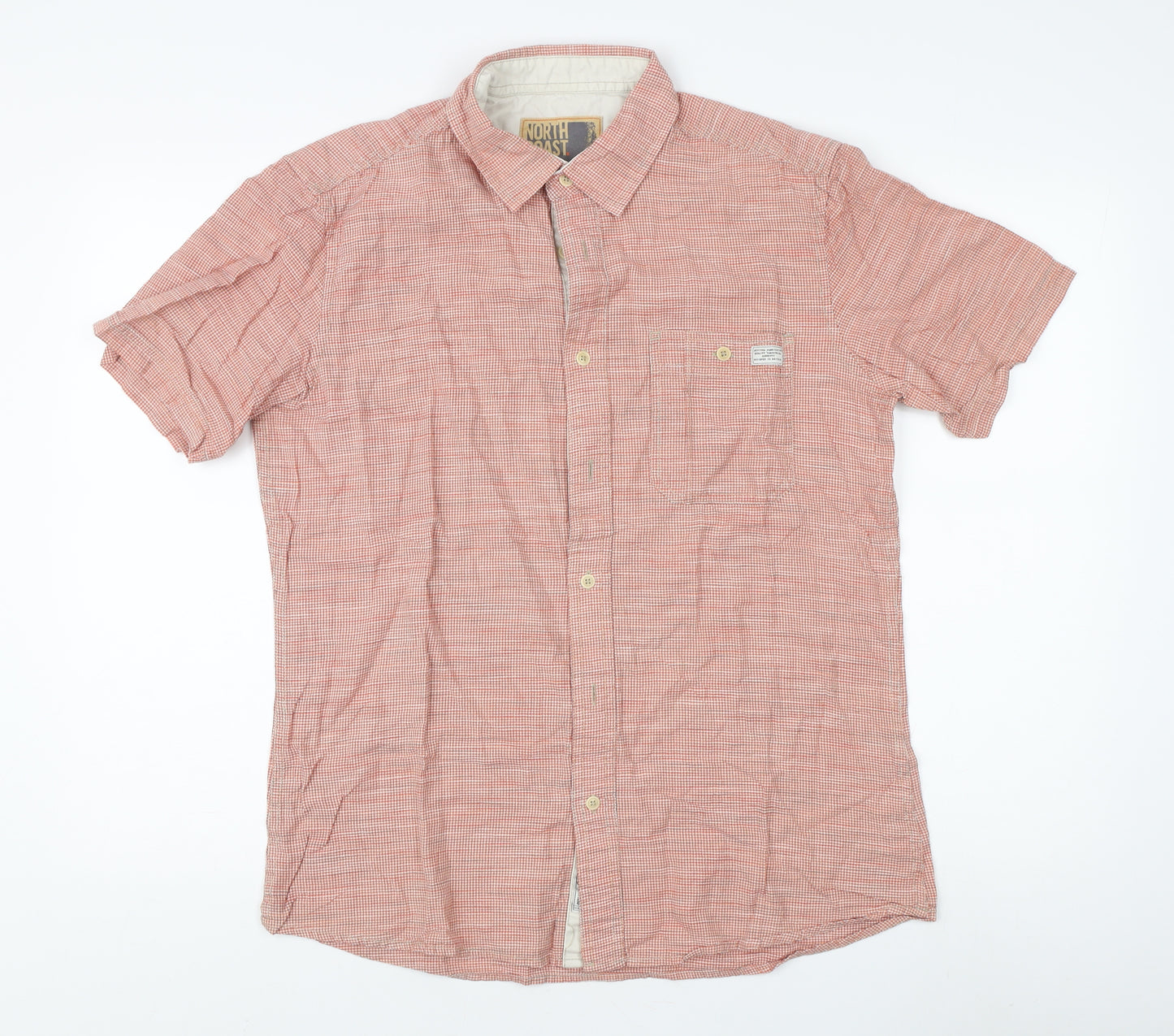 Marks and Spencer Men's Red Check Short Sleeve Polo