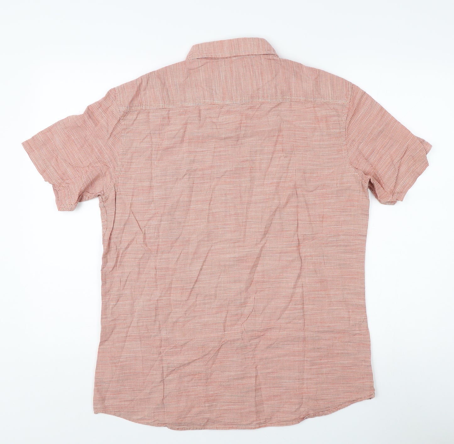 Marks and Spencer Men's Red Check Short Sleeve Polo