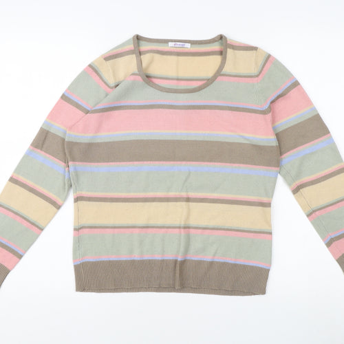 Damart Women's Multicoloured Striped Pullover Jumper Size 10/12