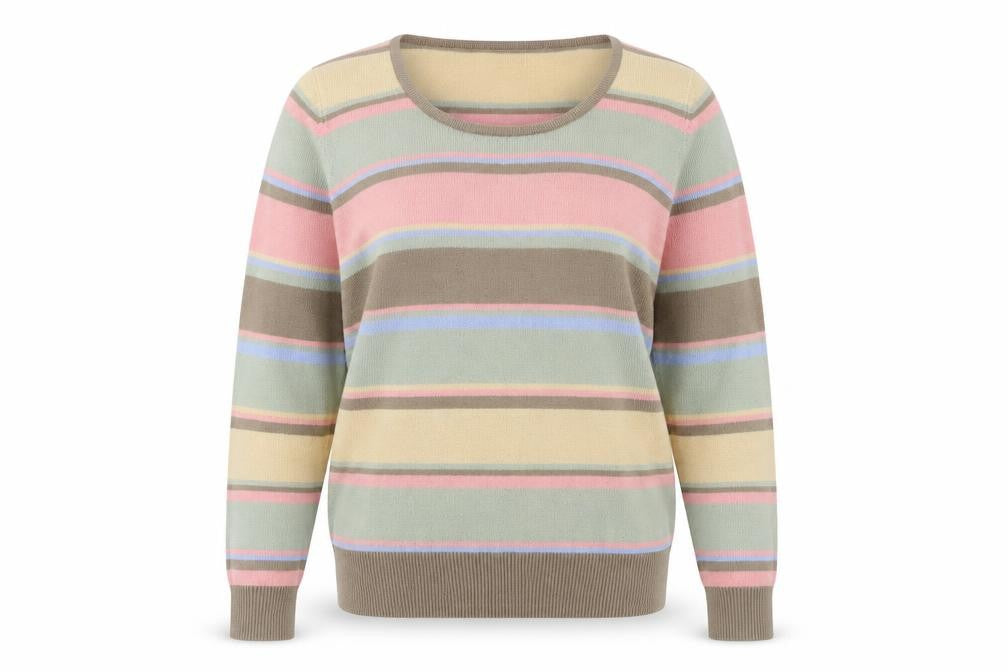 Front view of Damart Women's Multicoloured Striped jumper, size 10/12