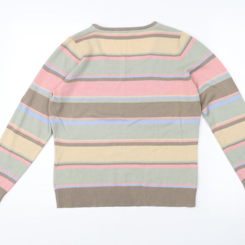 Damart Women's Multicoloured Striped Pullover Jumper Size 10/12