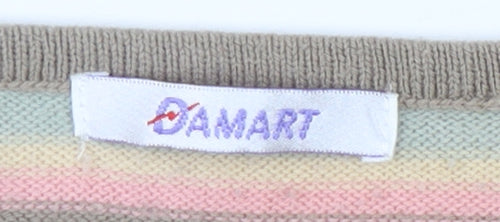 Damart Women's Multicoloured Striped Pullover Jumper Size 10/12