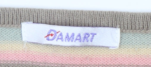 Damart Women's Multicoloured Striped Pullover Jumper Size 10/12
