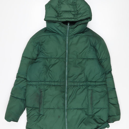 Hollister Women's Green Puffer Jacket M