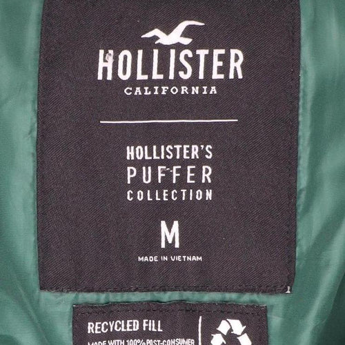 Hollister Women's Green Puffer Jacket M