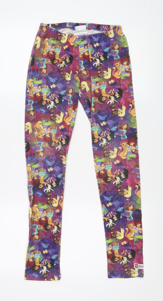 Front view of LEGO Wear girls’ multicoloured ankle leggings 12 years disney