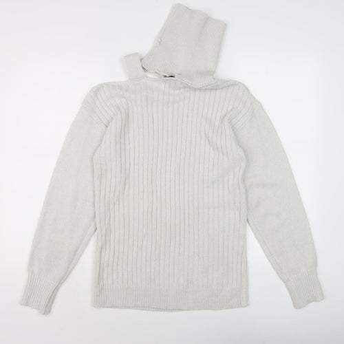 Misslook Women's Ivory Cable-Knit Jumper, Size S