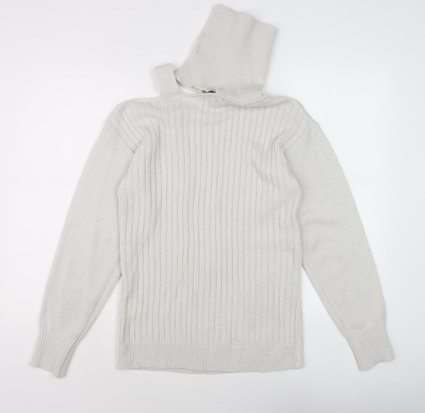 Misslook Women's Ivory Cable-Knit Jumper, Size S