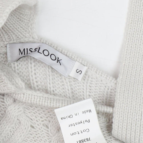 Misslook Women's Ivory Cable-Knit Jumper, Size S