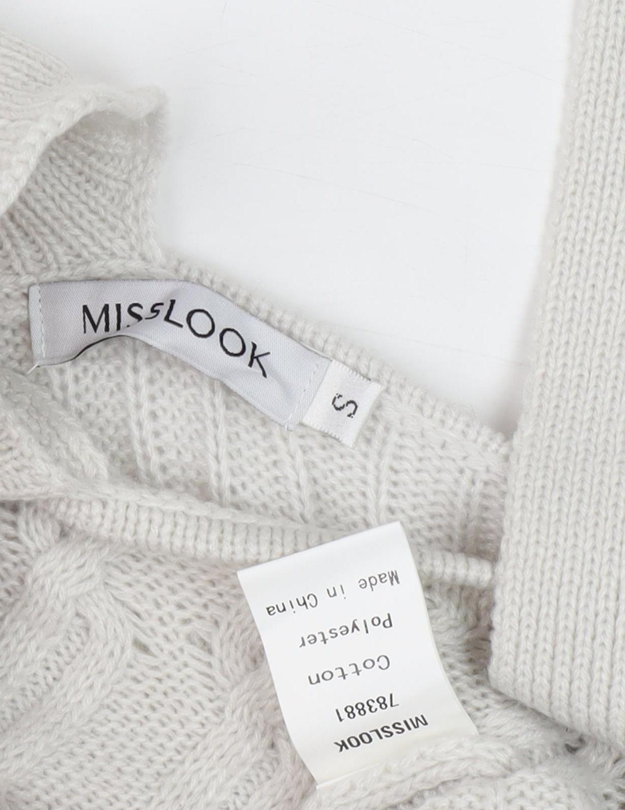 Misslook Women's Ivory Cable-Knit Jumper, Size S