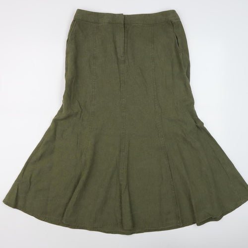 Viyella Women's Green Flare Skirt Size 8 Petites