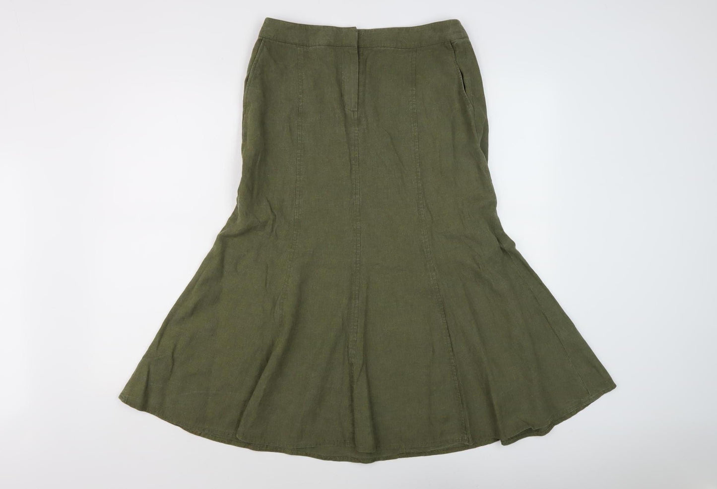 Viyella Women's Green Flare Skirt Size 8 Petites