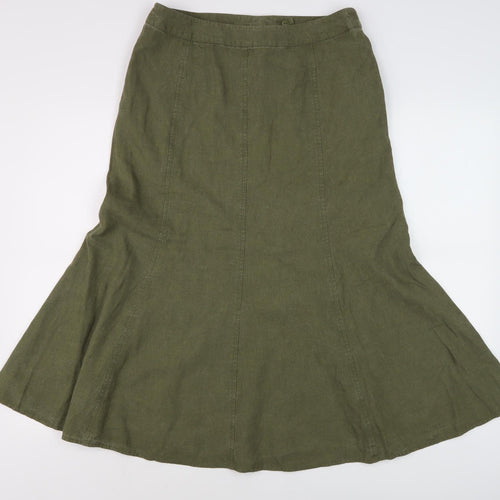 Viyella Women's Green Flare Skirt Size 8 Petites