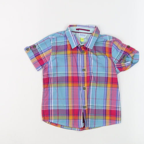Ted Baker Boys Multicoloured Button-Up Plaid Shirt 3-4 Years