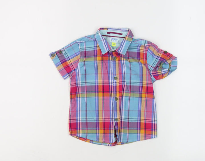 Ted Baker Boys Multicoloured Button-Up Plaid Shirt 3-4 Years