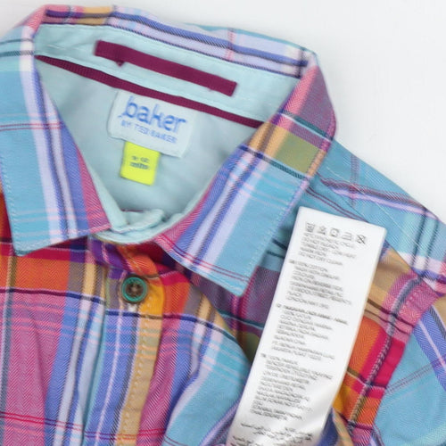 Ted Baker Boys Multicoloured Button-Up Plaid Shirt 3-4 Years