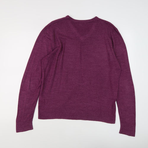 Thomas Nash Men's Purple V-Neck Pullover Jumper S