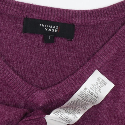 Thomas Nash Men's Purple V-Neck Pullover Jumper S