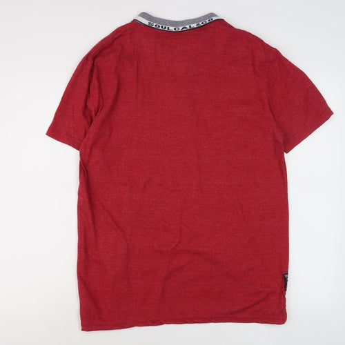 SoulCal & Co Men's Red Polo Shirt, Short Sleeve