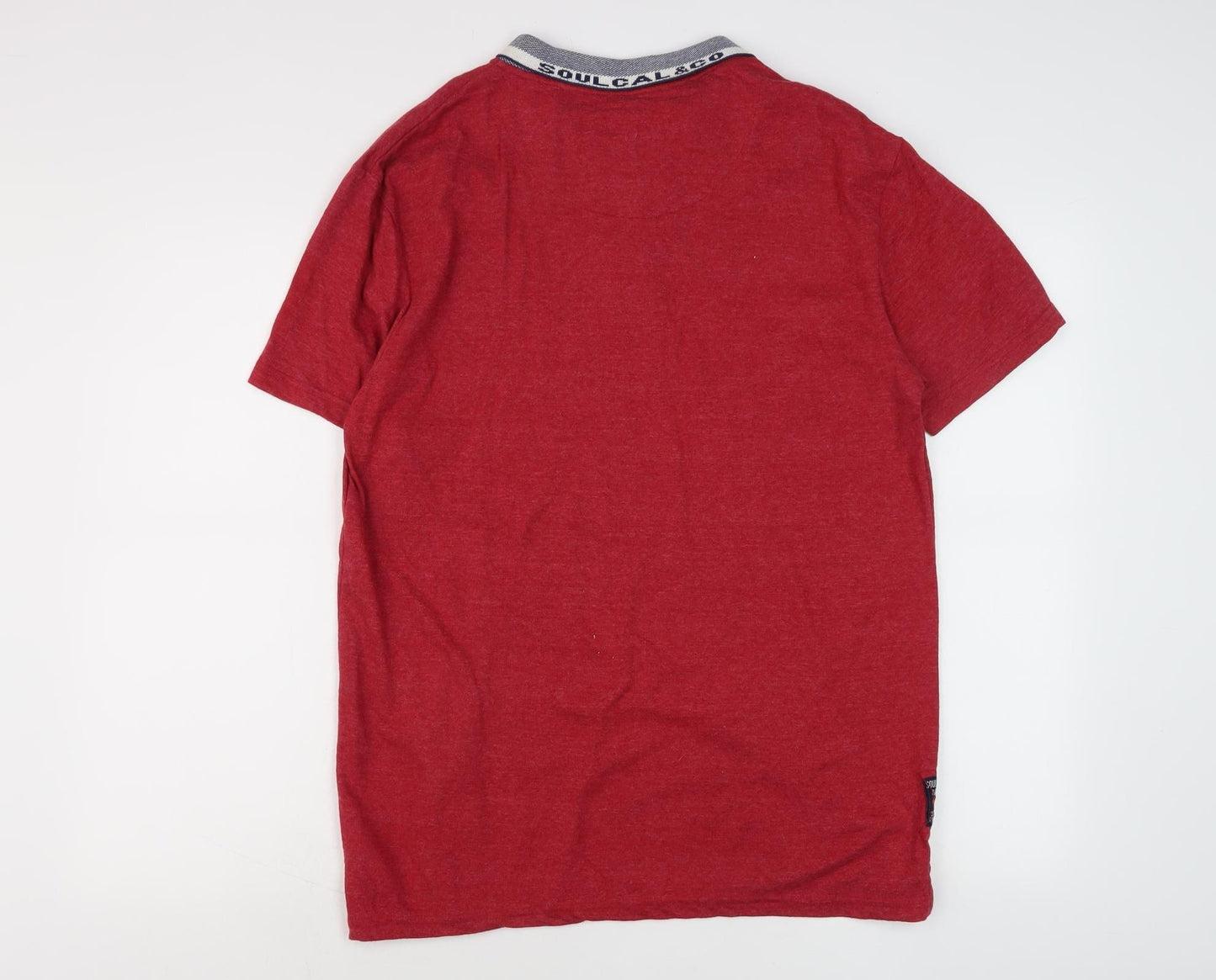 SoulCal & Co Men's Red Polo Shirt, Short Sleeve