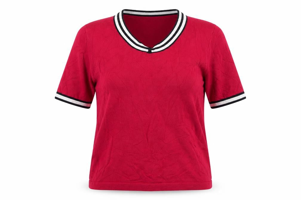 Front view of Viyella Women's Red Short Sleeve Petite Top