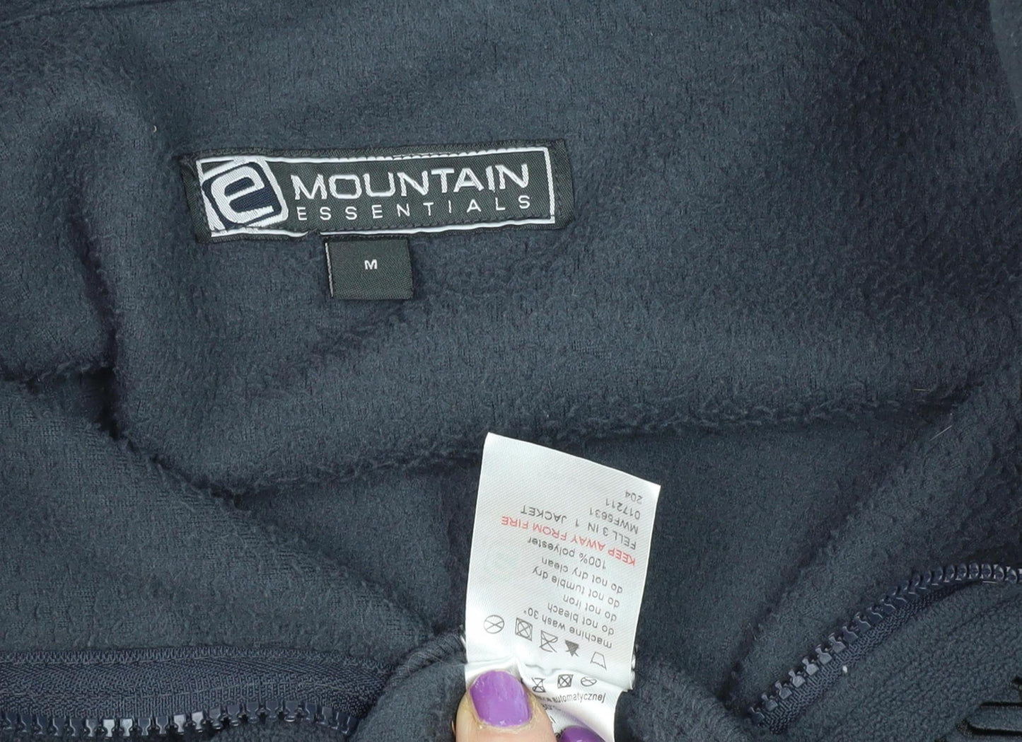 Mountain Essentials Men's Blue Fleece Jacket, M