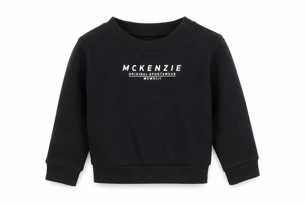 Front view of McKenzie boys’ black pullover sweatshirt -, size 2, years