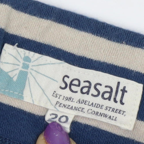 Seasalt Women's Striped Pencil Skirt, Size 20, Blue
