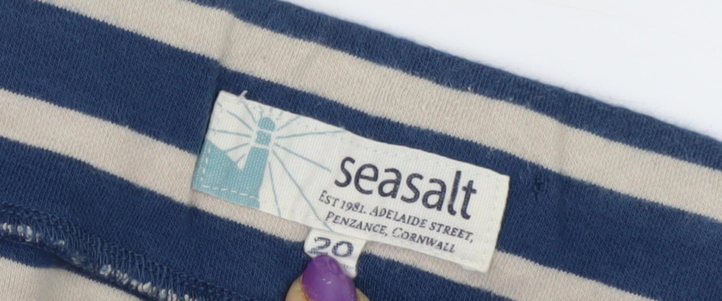 Seasalt Women's Striped Pencil Skirt, Size 20, Blue