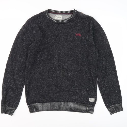 Jack & Jones Men's Black Pullover Jumper, Regular Fit