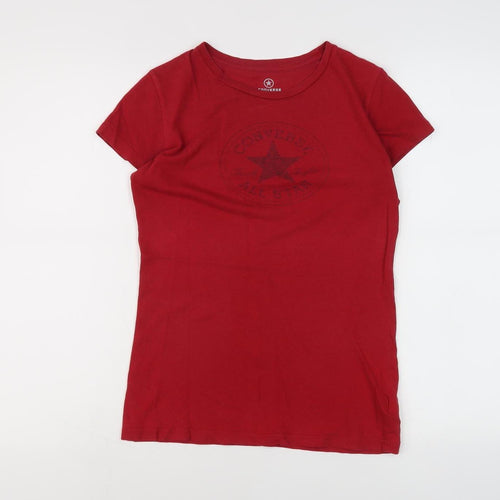 Converse Women's XS Red Crew Neck T-Shirt