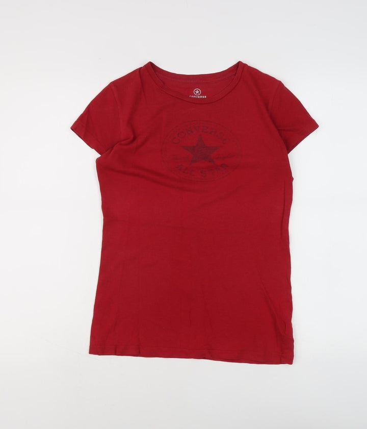 Converse Women's XS Red Crew Neck T-Shirt