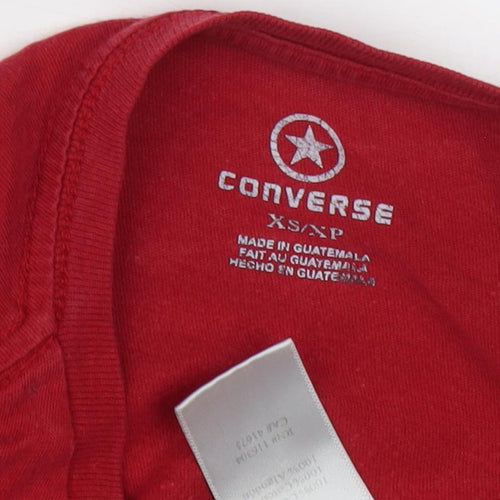 Converse Women's XS Red Crew Neck T-Shirt