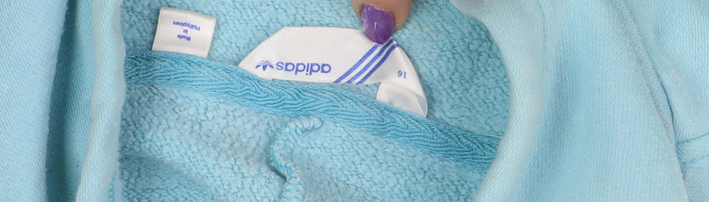 Adidas Women's Blue Hoodie Size UK 12