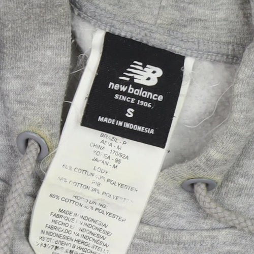 New Balance Men's Grey Hoodie S Pullover Logo