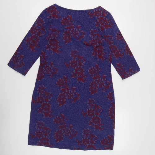 White Stuff Women's Purple Floral Shift Dress Size 10