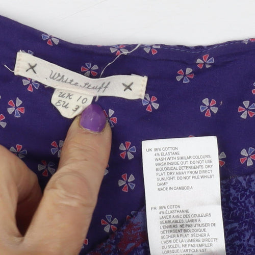 White Stuff Women's Purple Floral Shift Dress Size 10