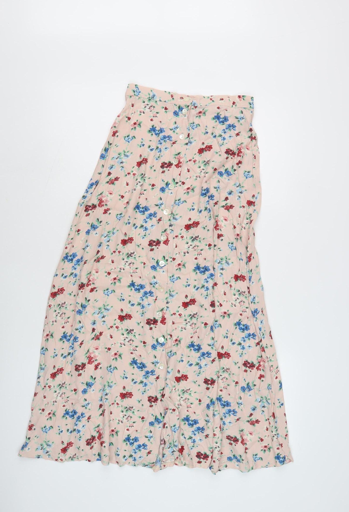 Jigsaw Women’s Pink Floral Pleated Long Skirt Size 10