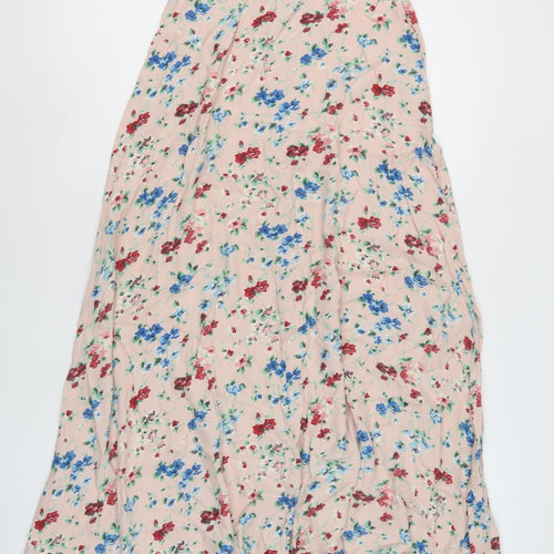 Jigsaw Women’s Pink Floral Pleated Long Skirt Size 10