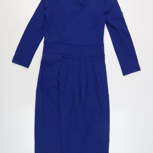 Hobbs Women's Blue Knee Length Pencil Dress Size 8