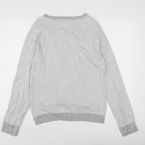 Tommy Hilfiger Women's Grey V-Neck Pullover Jumper, S