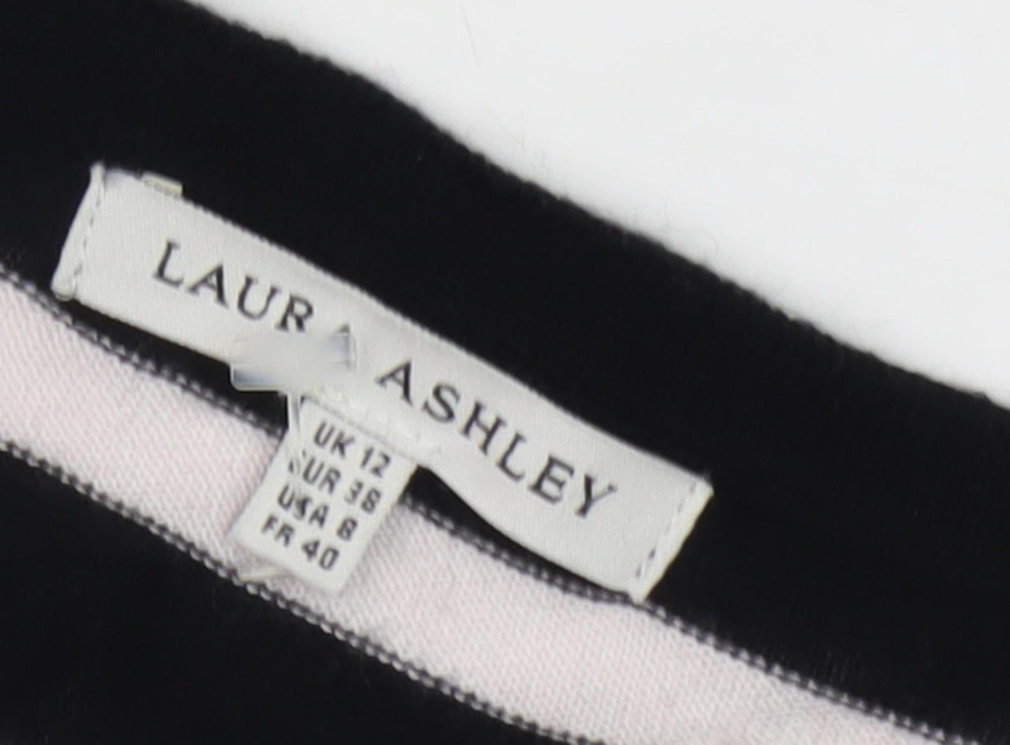 Laura Ashley Women's Black Striped Cardigan, Size 12