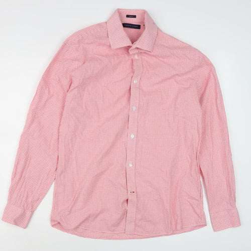 Tommy Hilfiger Men's Pink Check Slim Fit Shirt M