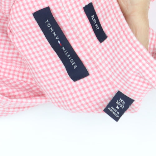 Tommy Hilfiger Men's Pink Check Slim Fit Shirt M
